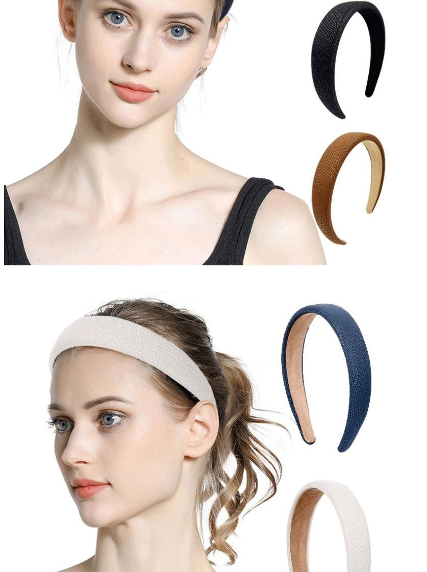 Fashion White Pu Leather Sponge Snake Pattern Wide-brimmed Headband,Head Band