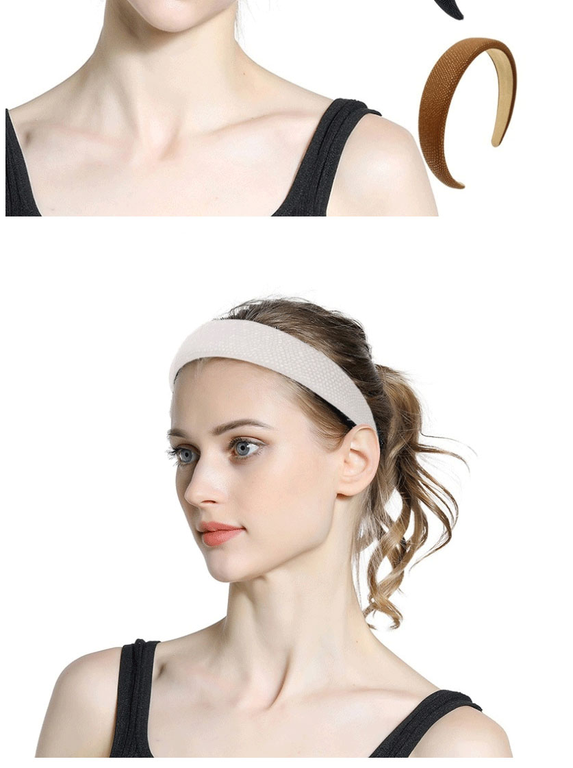 Fashion Black Pu Leather Sponge Snake Pattern Wide-brimmed Headband,Head Band