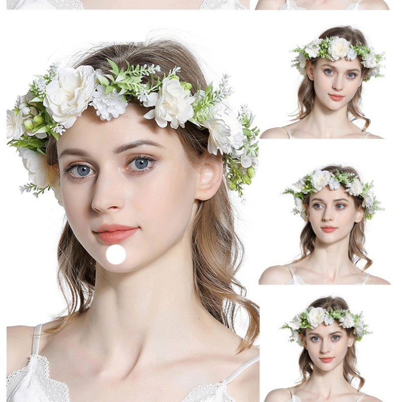 Fashion White Imitation Fabric Flower Wreath,Head Band