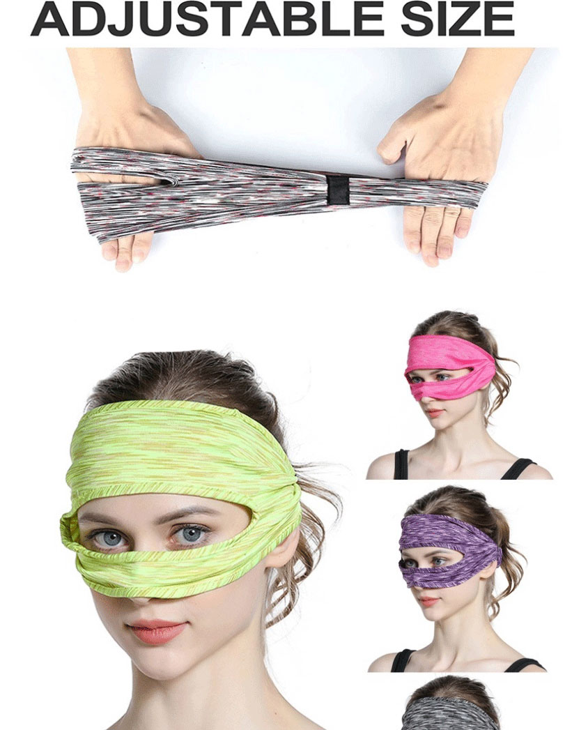 Fashion 7 Purple Stretch Sweat-absorbent Non-slip Head-mounted Mask,Household goods