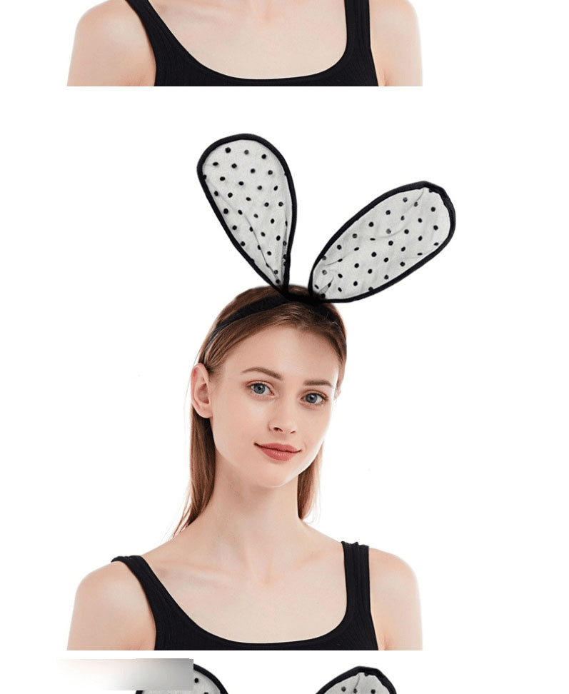 Fashion Bunny Ears Polka Dot Lace Rabbit Ear Headband,Head Band