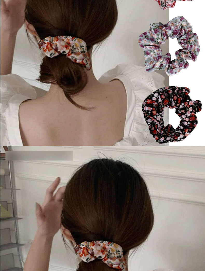 Fashion 1 Black Chiffon Floral Pleated Headband,Hair Ring