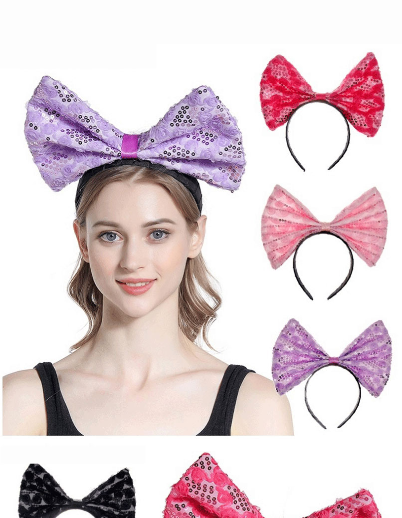 Fashion 4 Purple Fabric Lace Bow Headband,Head Band