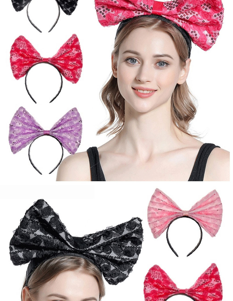 Fashion 2 Pink Fabric Lace Bow Headband,Head Band