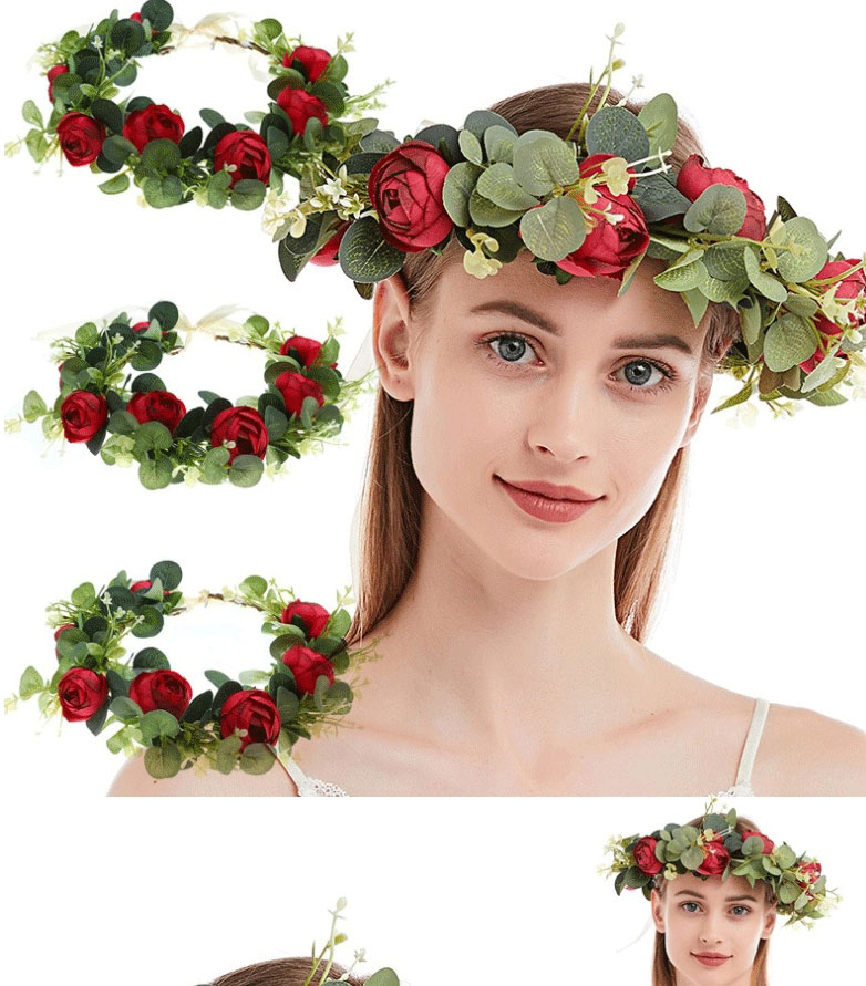 Fashion Color Simulation Rose Flower Wreath,Head Band