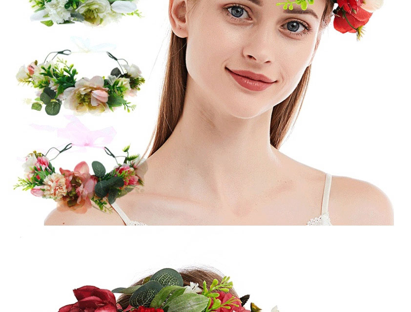 Fashion 1 Fuchsia Imitation Fabric Flower Wreath,Head Band