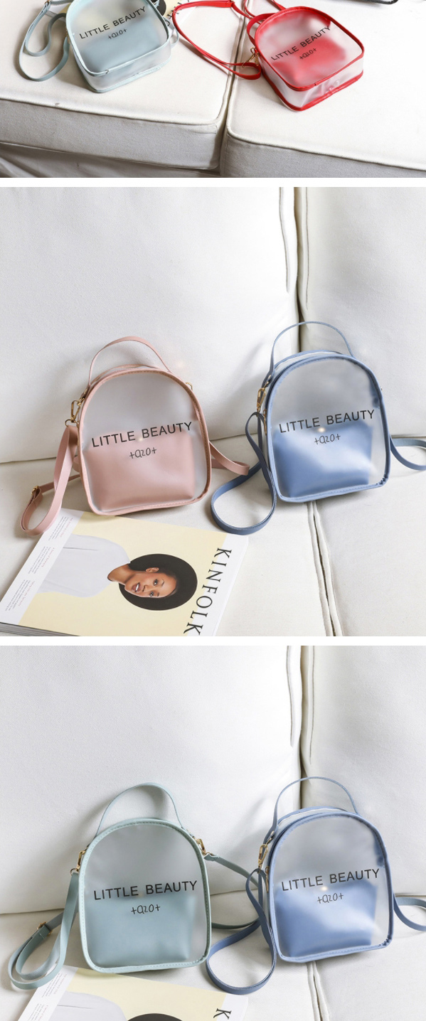 Fashion Pink Pvc Letter Transparent Large Capacity Backpack,Backpack