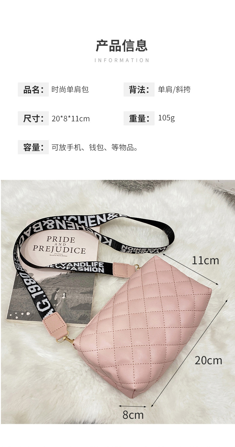 Fashion Style 1 Black Pu Rhombus Large-capacity Letter Shoulder Strap Messenger Bag,Shoulder bags