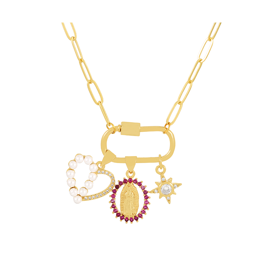 Fashion Gold Bronze Zircon Drop Glaze Eye Serpent Heart Pendant Necklace,Necklaces