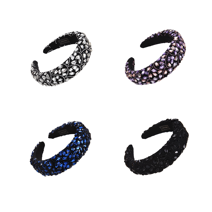 Fashion Black Fabric Diamond Pattern Water Drop Headband,Head Band