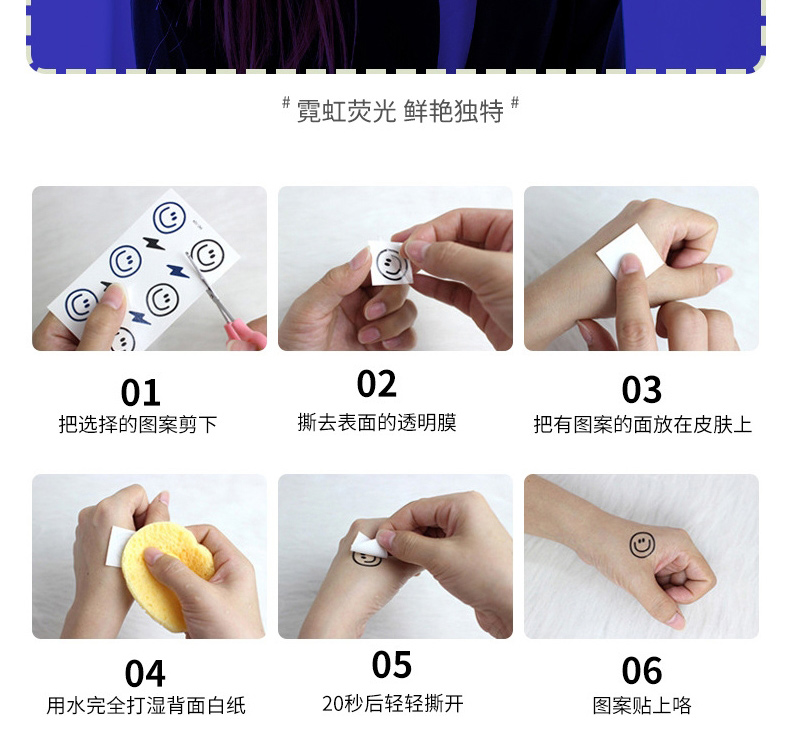 Fashion Cs001-012 Combination Set Is Specially Shot Order Multiples Of 12 Otherwise It Will Be Shipped Randomly Fluorescent Waterproof Tattoo Stickers,Stickers/Tape
