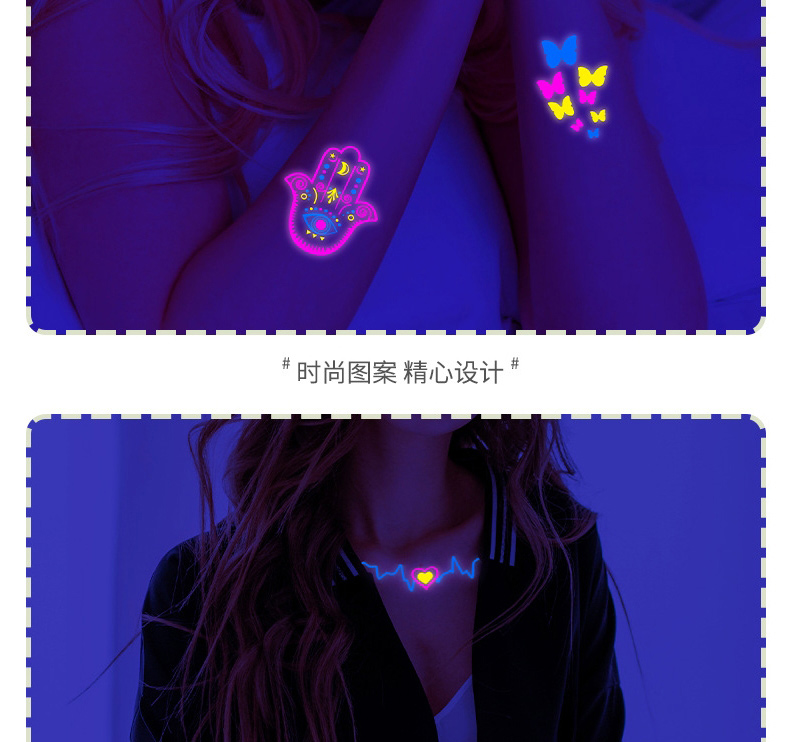 Fashion Cs-009 Fluorescent Waterproof Tattoo Stickers,Stickers/Tape