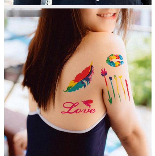 Fashion Hft-008 Rainbow Doodle Waterproof Tattoo Sticker,Stickers/Tape