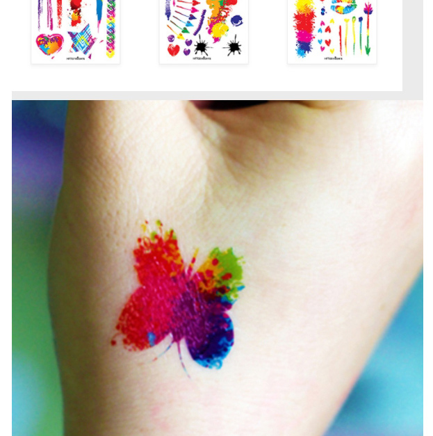 Fashion Hft-006 Rainbow Doodle Waterproof Tattoo Sticker,Stickers/Tape