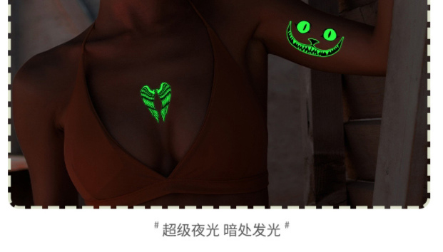 Fashion Luminous Green Yb-002 Geometric Luminous Water Transfer Tattoo Sticker,Stickers/Tape