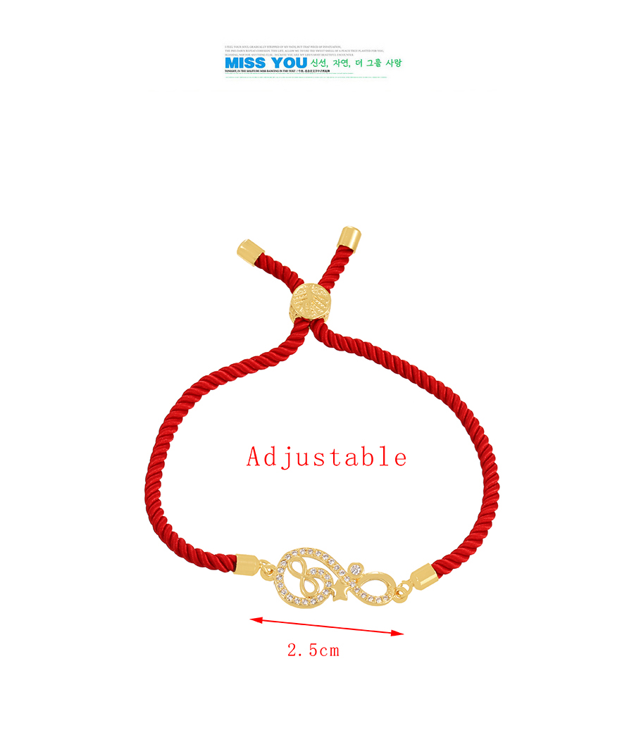 Fashion Gold Brass Beaded Bracelet With Braided Zircon Notes In Brass,Bracelets