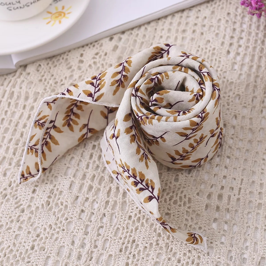 Fashion Creamy-white Cotton And Linen Print Scarf,Thin Scaves