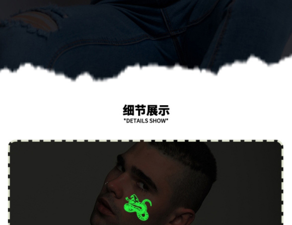 Fashion Luminous Green Yb-038 Water Transfer Luminous Tattoo Stickers,Stickers/Tape