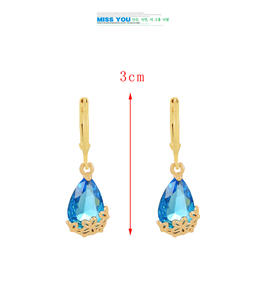 Fashion Blue Alloy Diamond Pattern Drop Earrings,Hoop Earrings