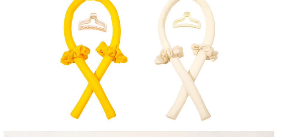 Fashion Yellow Eva Foam Sponge Heatless Curling Iron,Beauty tools