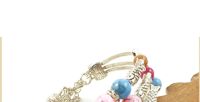 Fashion Color Alloy Color Beads And Diamonds Three Layers Bracelet,Fashion Bangles