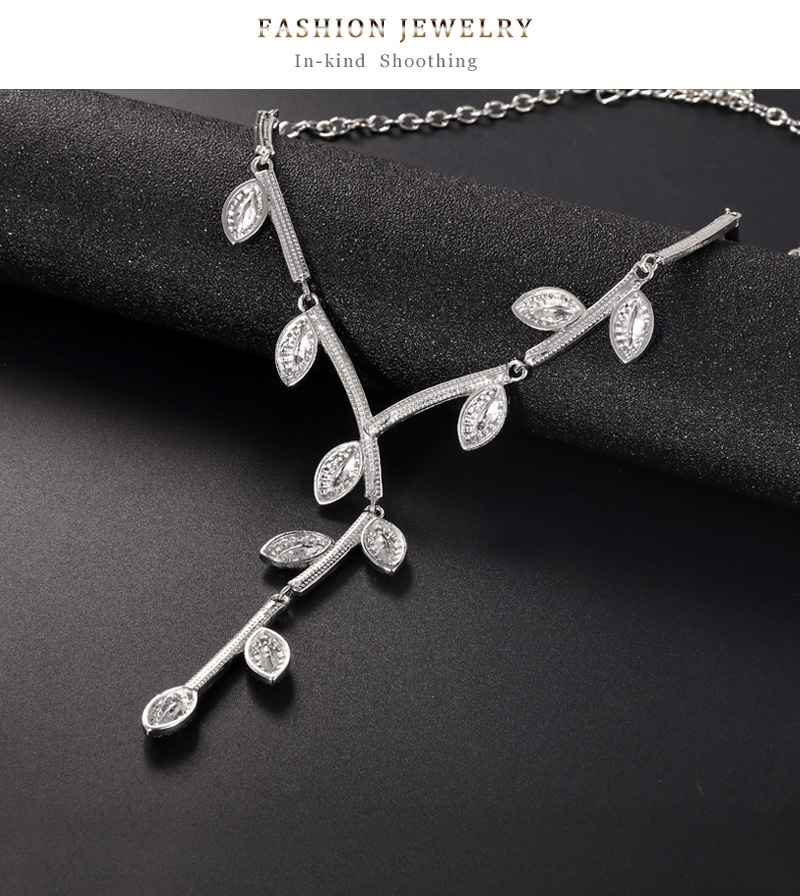 Fashion Gold Geometric Diamond Drop Earrings Necklace Set,Jewelry Sets