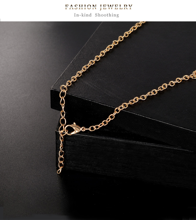 Fashion Gold Geometric Diamond Drop Earrings Necklace Set,Jewelry Sets