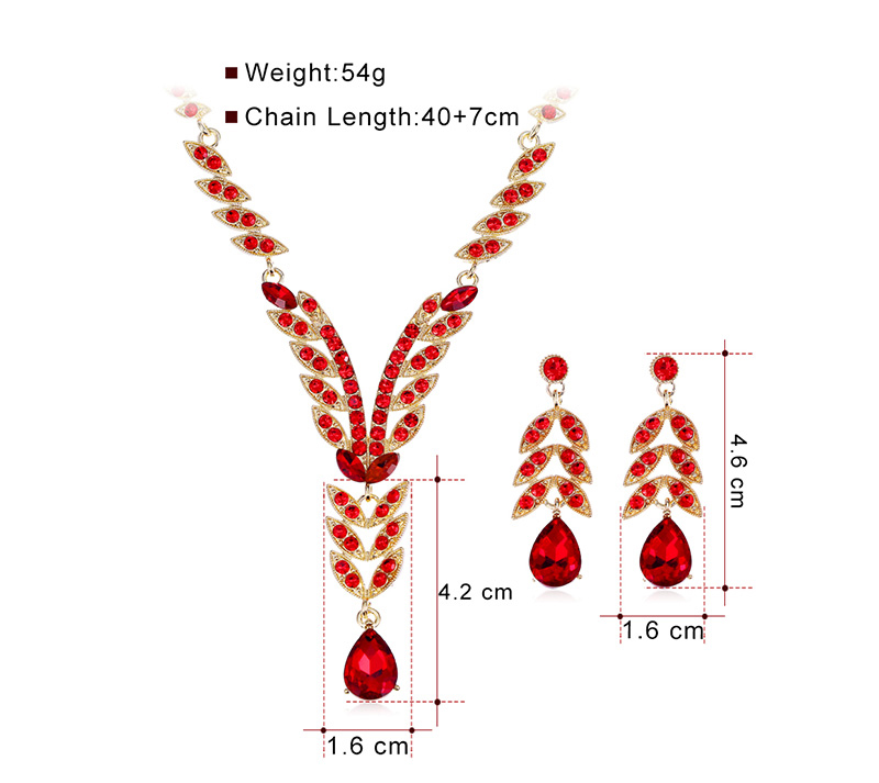 Fashion Silver Geometric Diamond Drop Earrings Necklace Set,Jewelry Sets