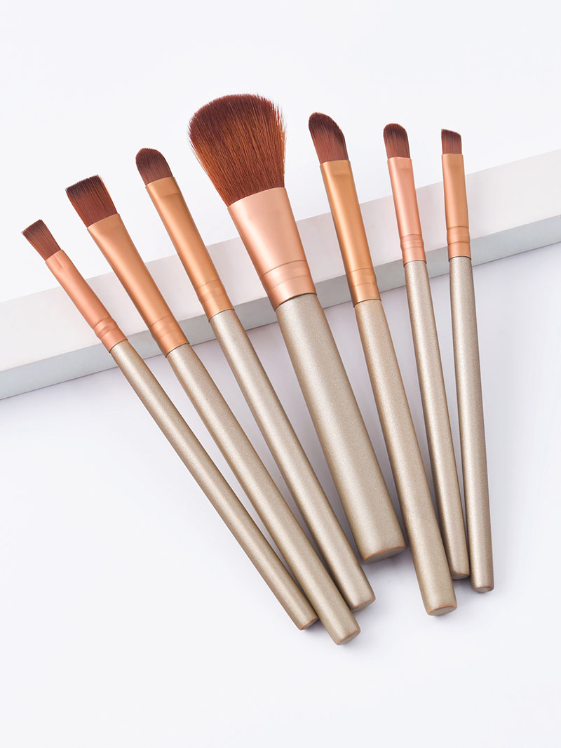 Fashion Champagne Set Of 7 Champagne Gold Makeup Brushes,Beauty tools