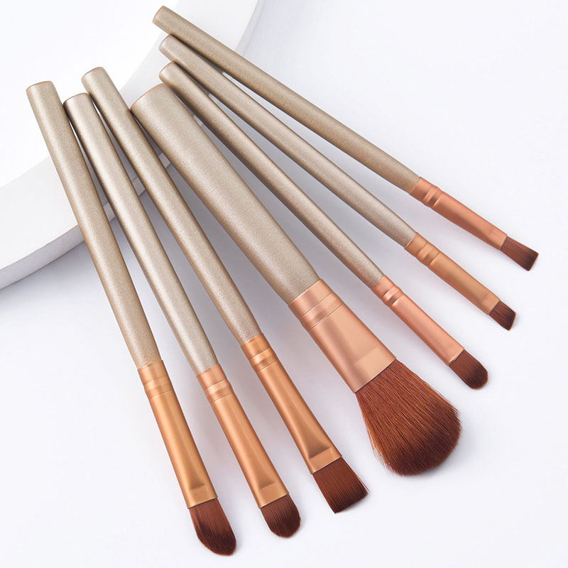 Fashion Champagne Set Of 7 Champagne Gold Makeup Brushes,Beauty tools