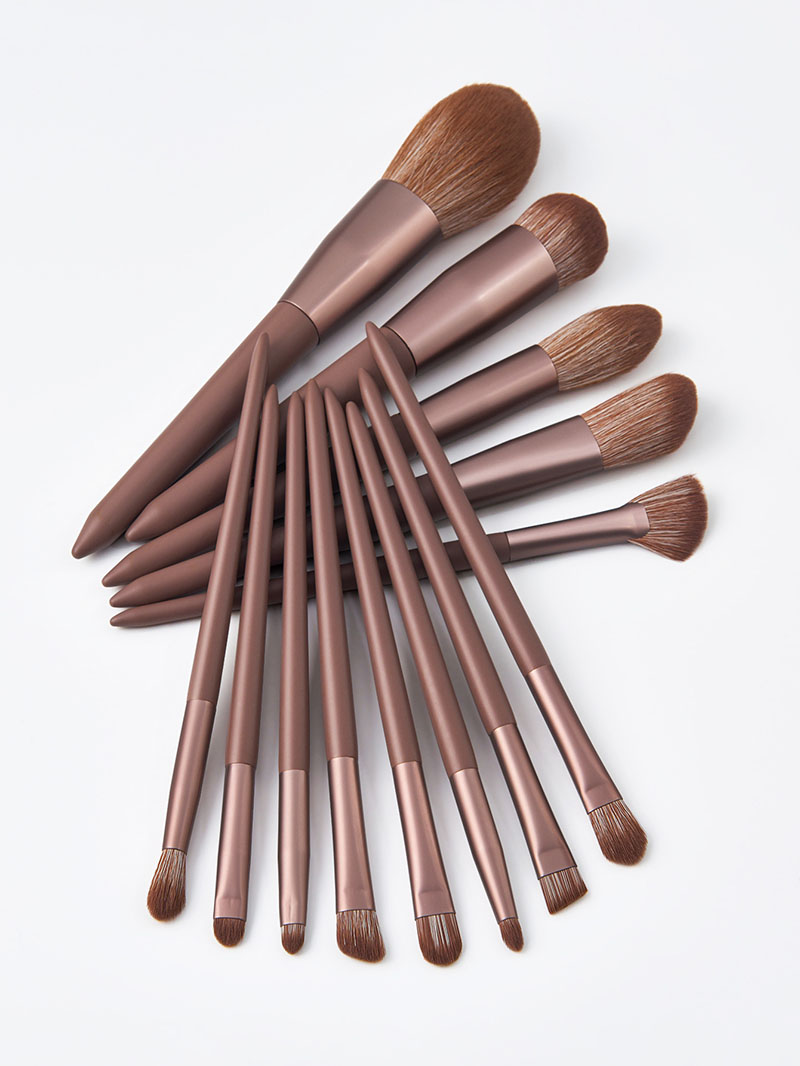Fashion Dark Brown Set Of 13 Dark Brown High Quality Makeup Brushes,Beauty tools