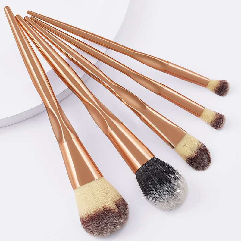 Fashion Rose Gold 5 Makeup Brushes Rose Gold Makeup Brush Set,Beauty tools