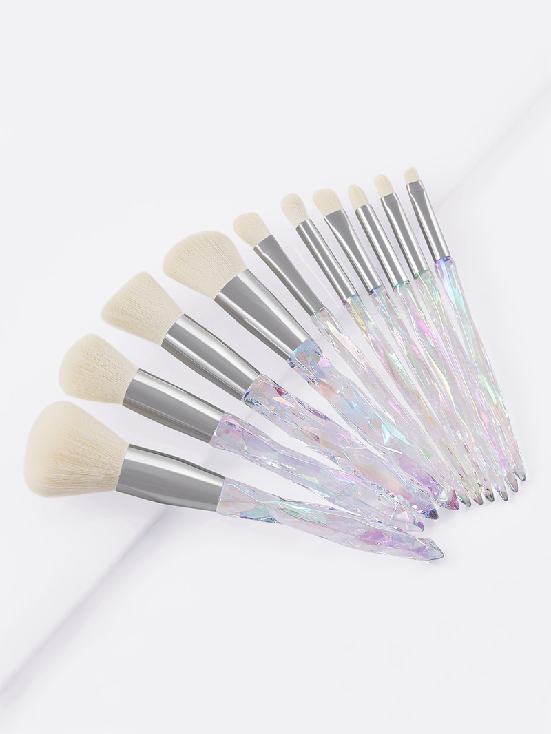 Fashion White Set Of 10 Crystal White Makeup Brushes,Beauty tools