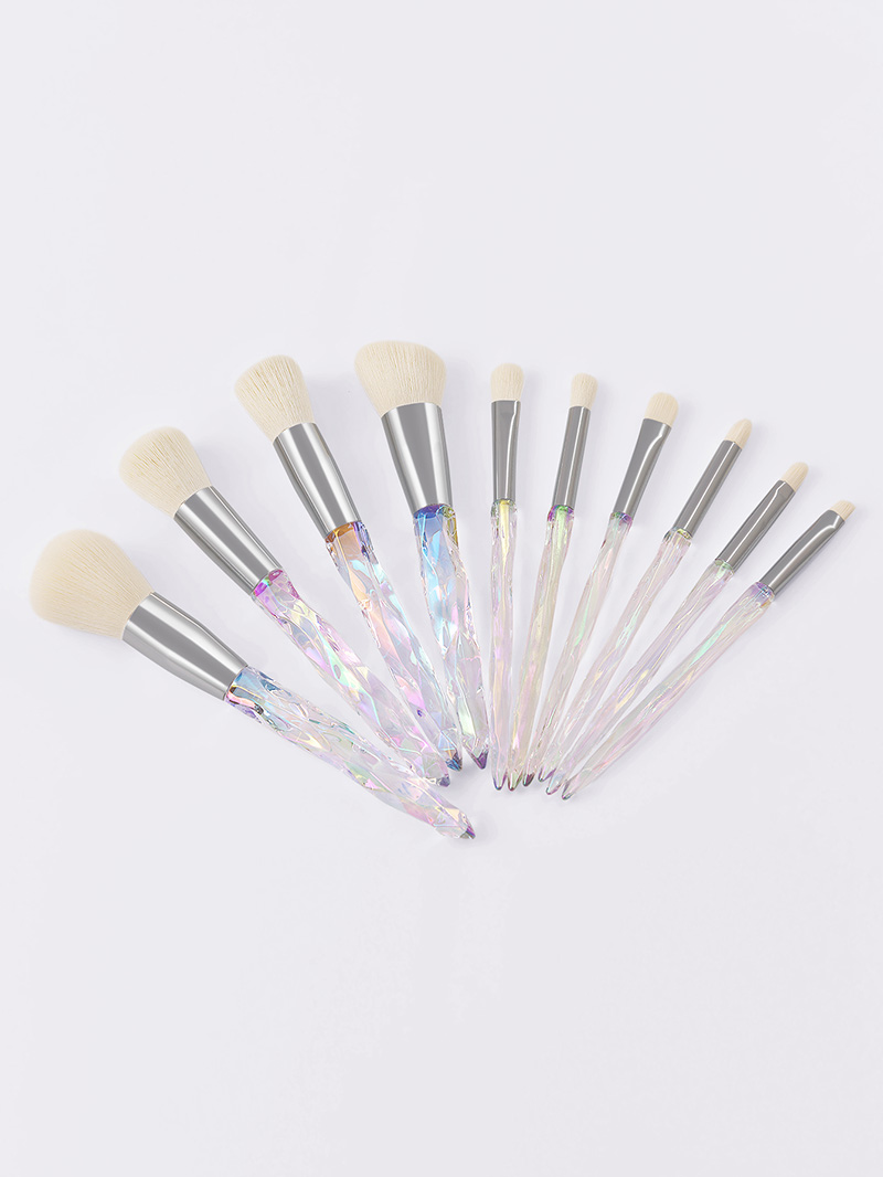 Fashion White Set Of 10 Crystal White Makeup Brushes,Beauty tools