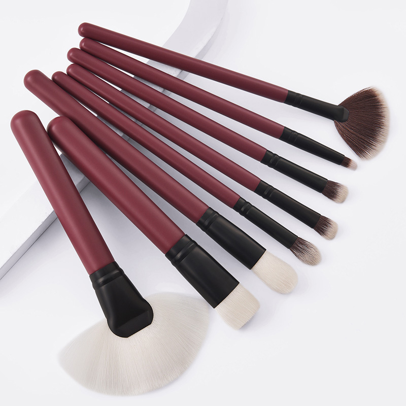 Fashion Maroon Set Of 8 Maroon Professional Makeup Brushes,Beauty tools