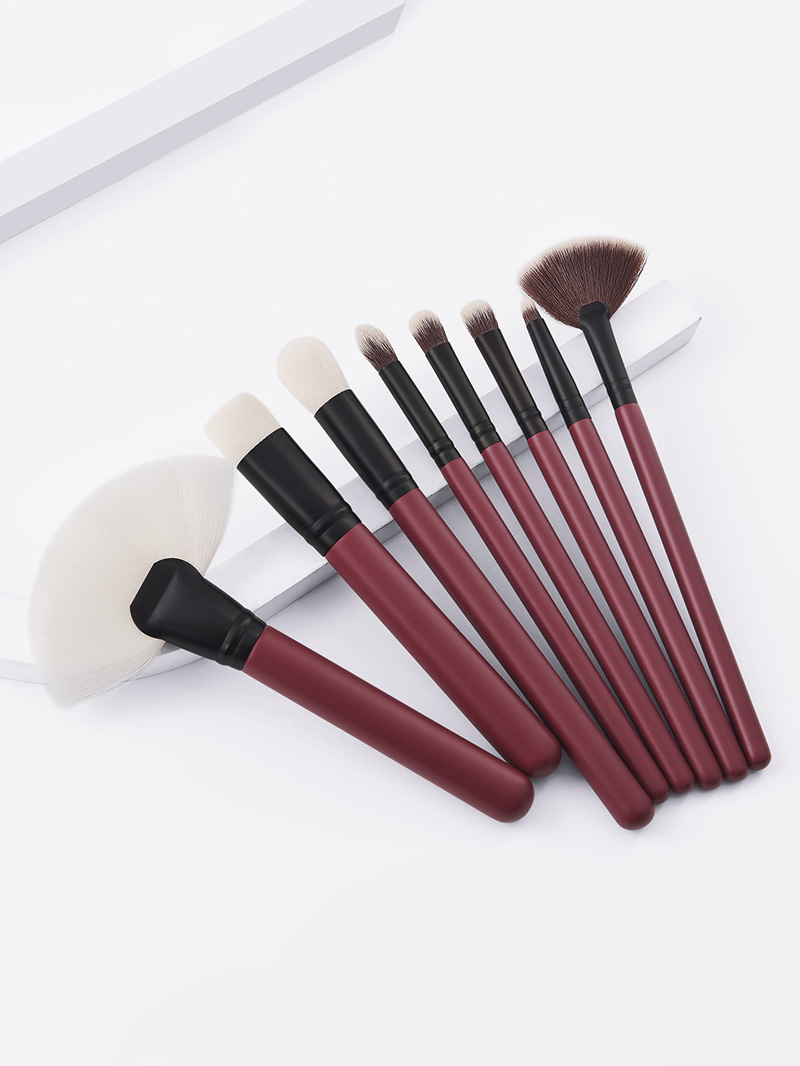 Fashion Maroon Set Of 8 Maroon Professional Makeup Brushes,Beauty tools