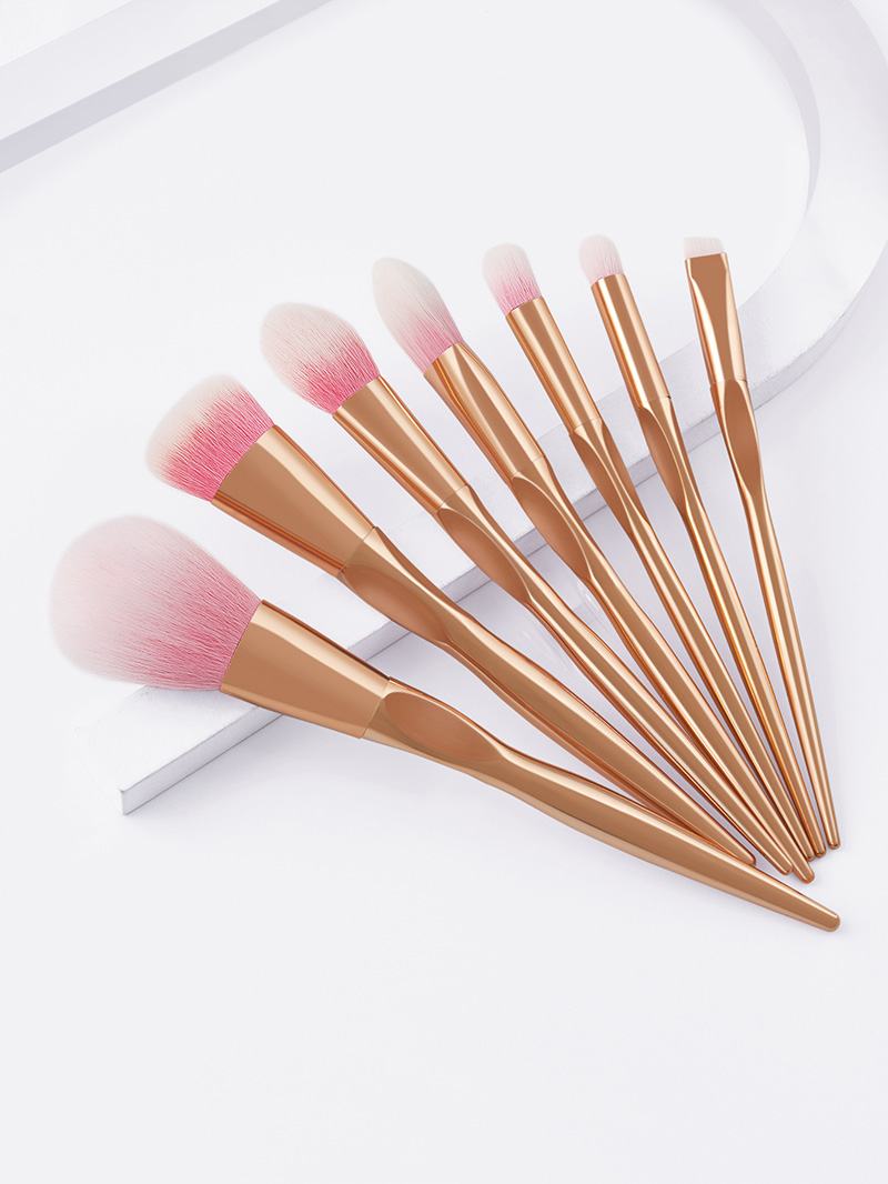 Fashion Rose Gold Set Of 7 Heart-shaped Rose Gold Professional Makeup Brushes,Beauty tools