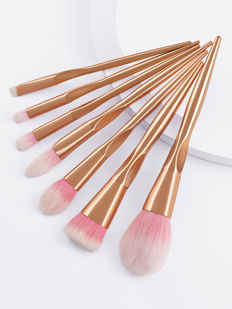 Fashion Rose Gold Set Of 7 Heart-shaped Rose Gold Professional Makeup Brushes,Beauty tools