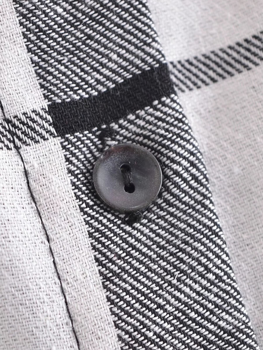 Fashion Khashoggi All Polyester Check Buttoned Shirt,Blouses