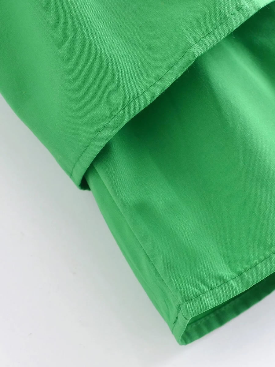 Fashion Green Polyester Breasted Layered Dress,Mini & Short Dresses