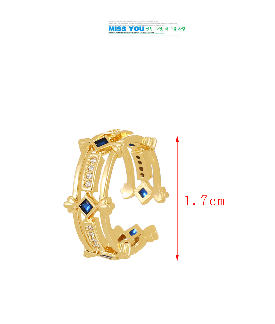 Fashion Purple Copper Set Zircon Geometric Ring,Rings