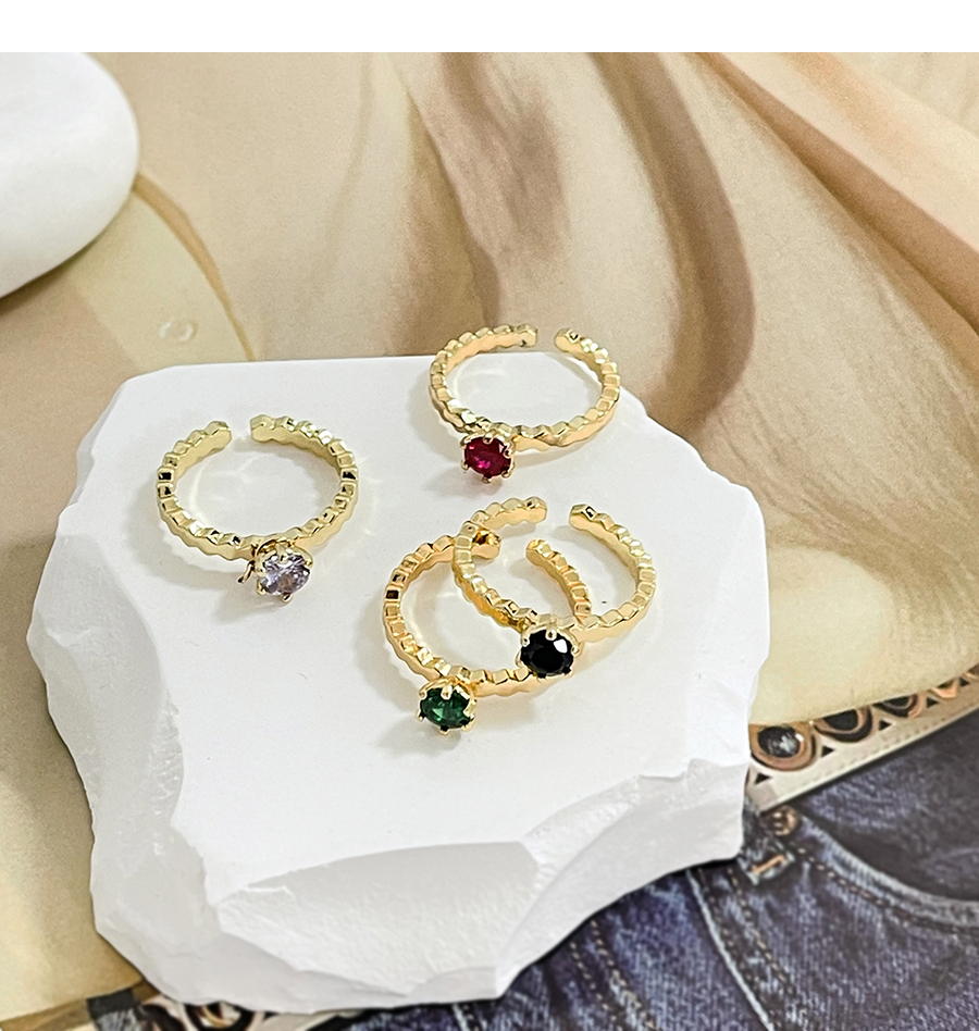 Fashion Gold Bronze Zircon Round Ring,Rings