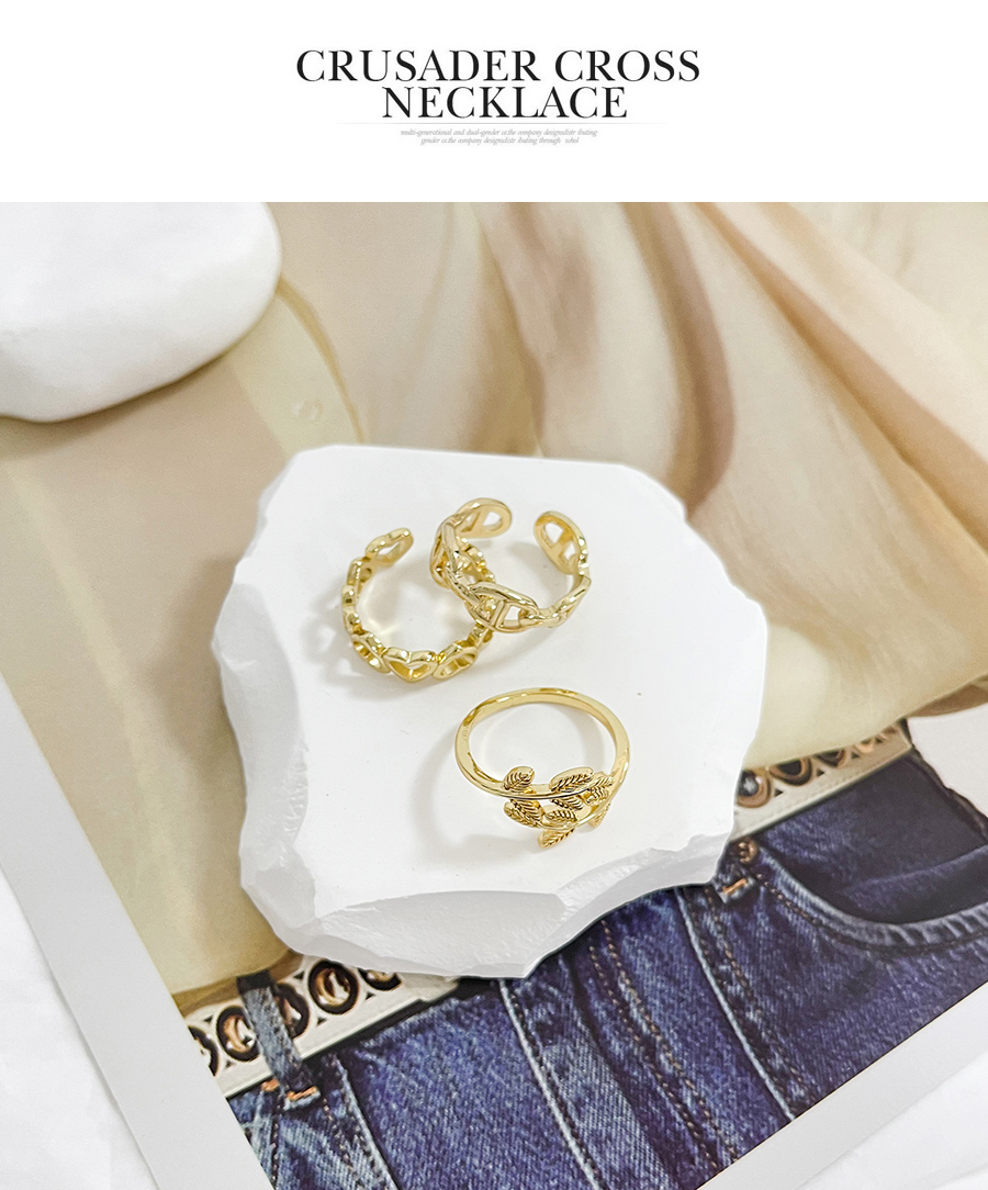 Fashion Gold-3 Copper Cutout Heart Ring,Rings