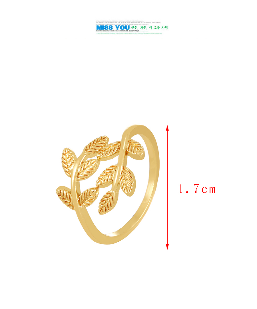 Fashion Gold Copper Leaf Ring,Rings