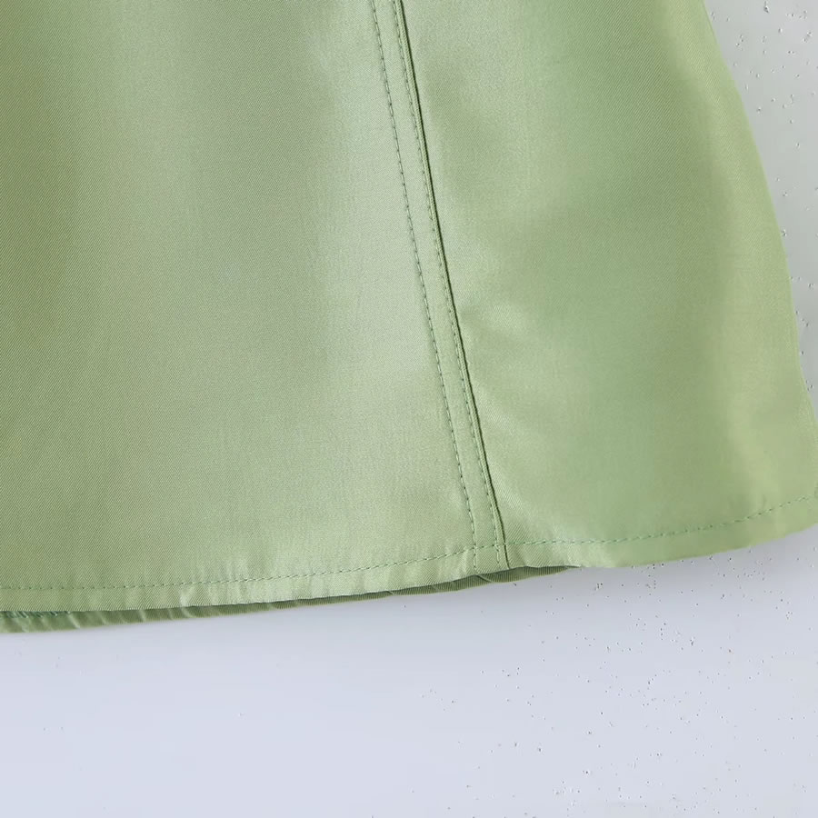 Fashion Green Blend Belted Skirt,Skirts