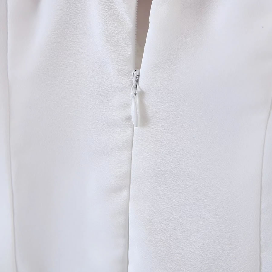 Fashion White Solid Color Belted Square Neck Dress,Mini & Short Dresses