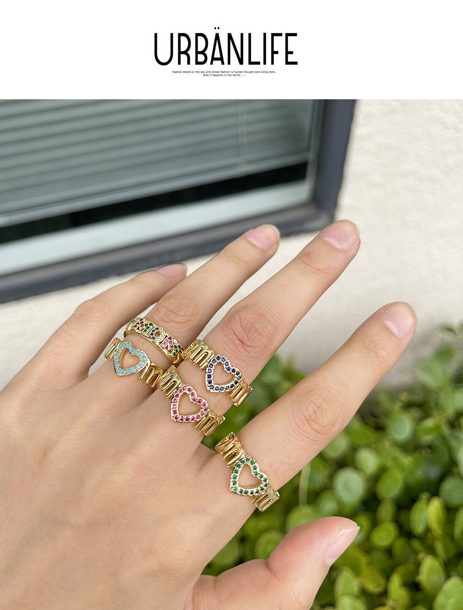 Fashion Color Bronze Zircon Alphabet Mom Ring,Rings