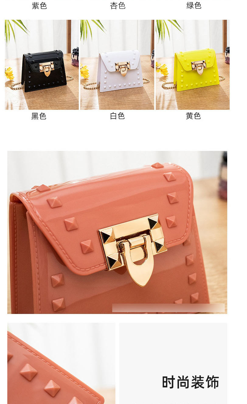Fashion Apricot Pu Lock Flap Crossbody Bag,Shoulder bags