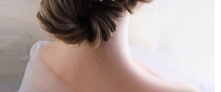 Fashion With White Organ Ribbon Hp349 Alloy Rhinestone Braided Flower Headband,Hair Ribbons