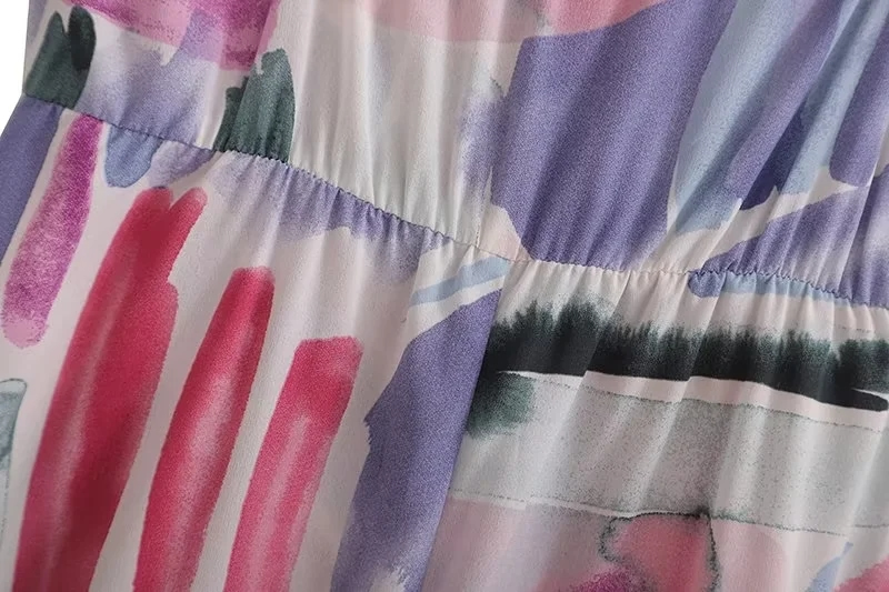 Fashion Printing Polyester Printed Slip Dress,Long Dress